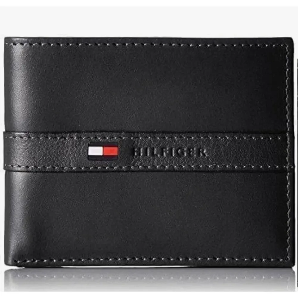 Tommy Hilfiger Men's Leather Orson RFID Bifold Wallet Removable Passcase NEW